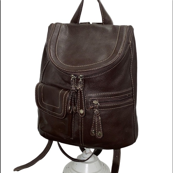tignanello brown leather backpack